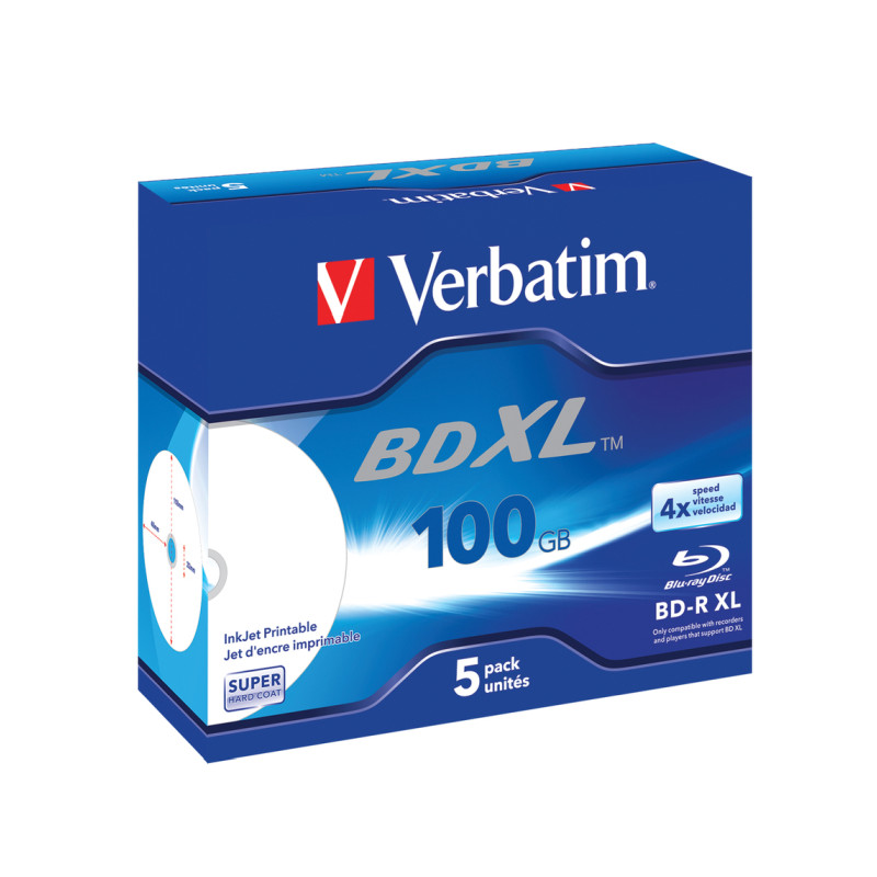 Blu-Ray Verbatim BD-R DL XL 4× 100GB Wide White Inkjet Printabilni Hard Coat Surface, 5 kom. JC (Double Layer)-2