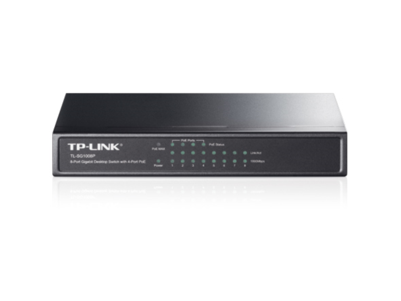 TP-Link 8-port Gigabit PoE preklopnik (Switch), 8×10/100/1000M RJ45 ports, 4×PoE ports, metalno kućište (53W)-3