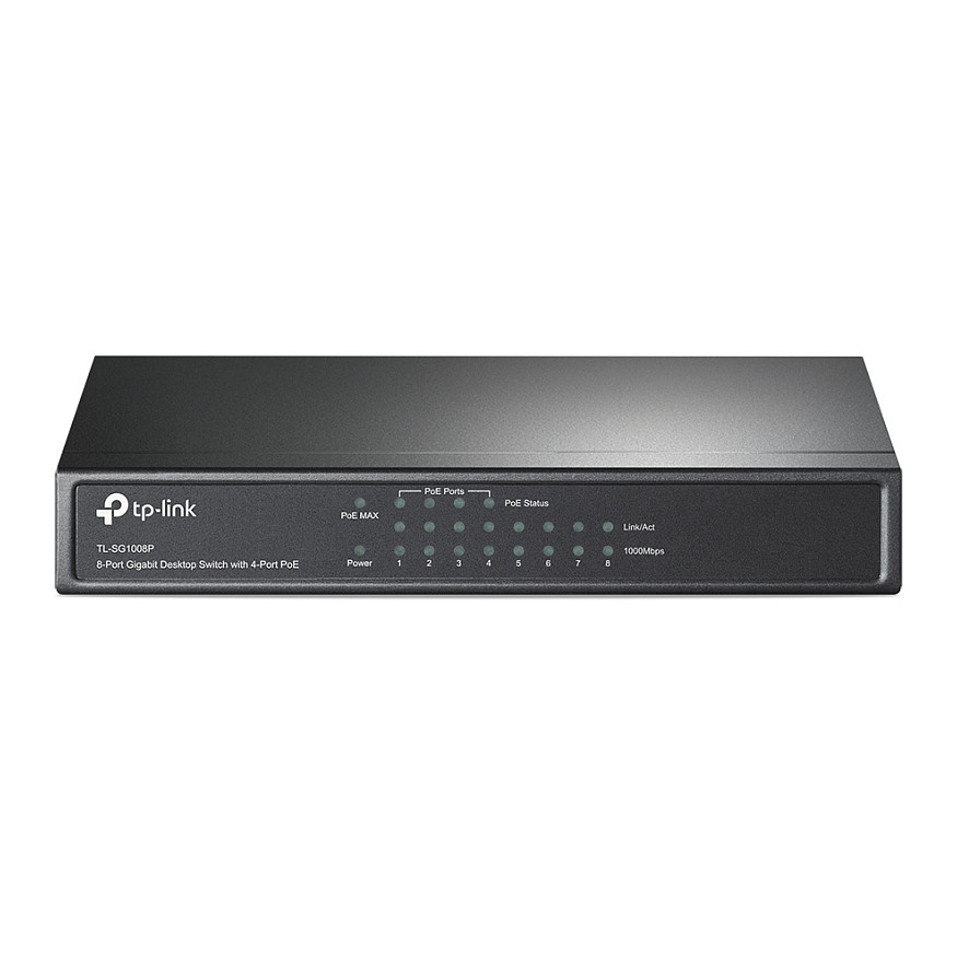 TP-Link 8-port Gigabit PoE preklopnik (Switch), 8×10/100/1000M RJ45 ports, 4×PoE ports, metalno kućište (53W)-5