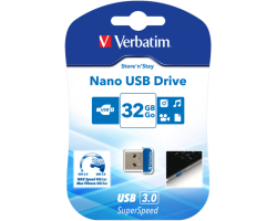 USB pogon VERBATIM Nano StorenStay 32GB (USB 3.0, Brzina čitanja do 80MB/sek, Brzina pisanja do 25MB/sek)
