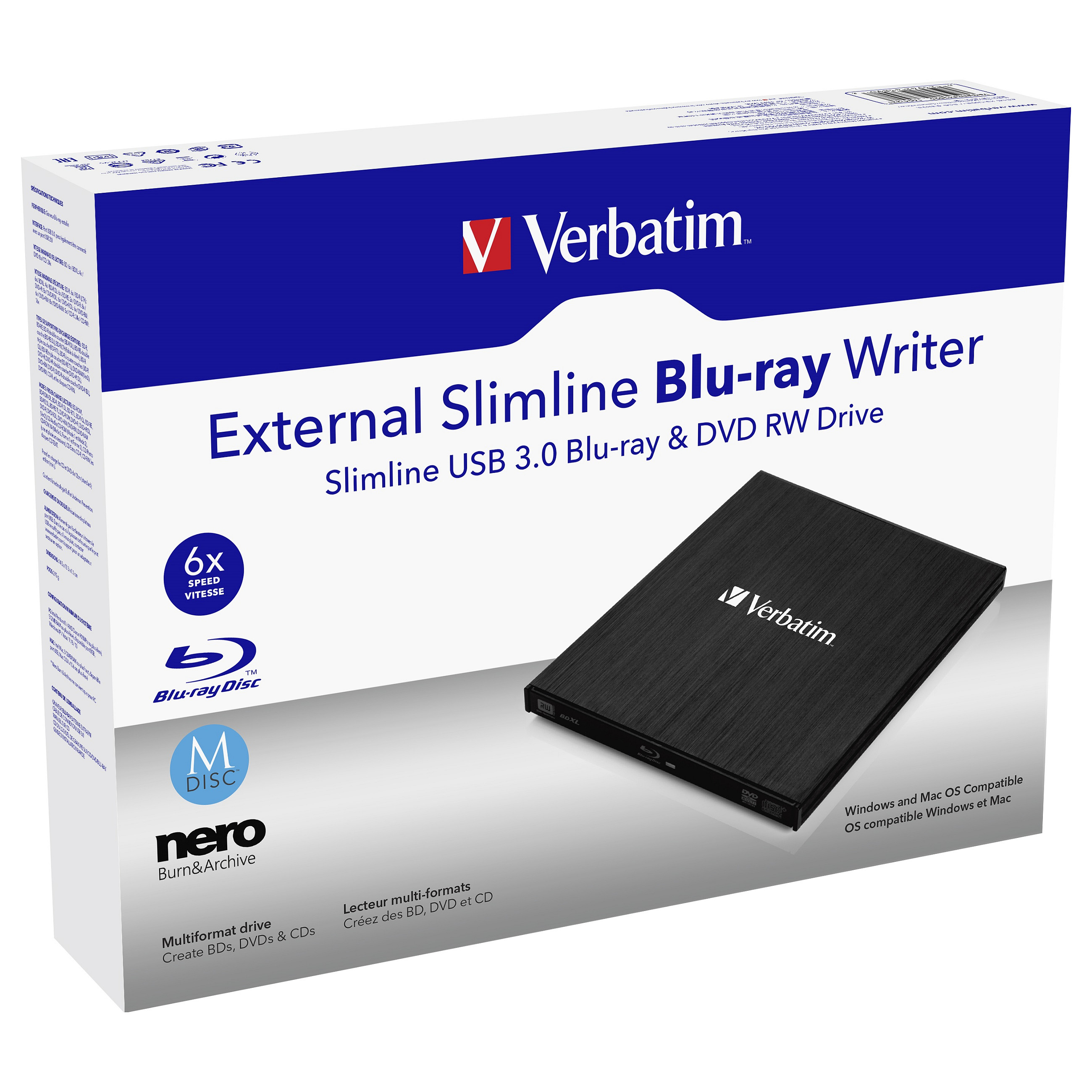 Vanjski snimač VERBATIM Blu-Ray Slimline, M-Disc kompatibilan, USB3.0 crni-7