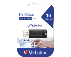 Verbatim PinStripe 16GB USB3.2 Gen1 crni-1