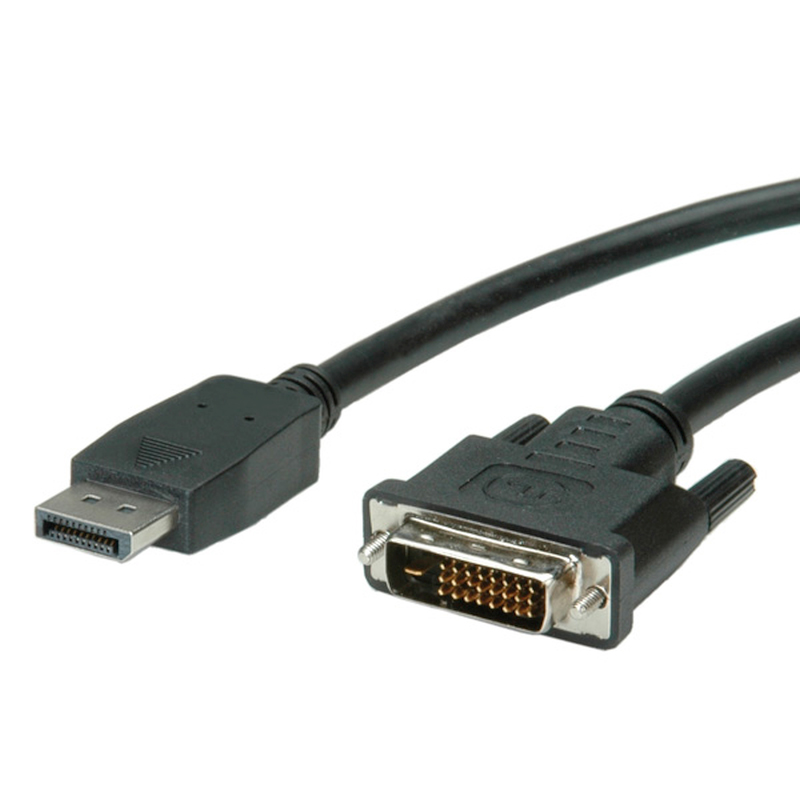 Roline VALUE DisplayPort kabel, DP - DVI-D (24+1), M/M, 1.0m crni-2