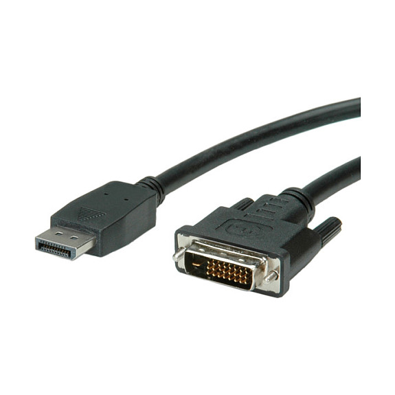 Roline VALUE DisplayPort kabel, DP - DVI-D (24+1), M/M, 1.0m crni-0