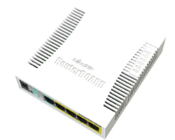 Mikrotik Cloud Smart Switch CSS106-1G-4P-1S (RB260GSP) 5-port Gigabit PoE-out smart preklopnik sa SFP cage, SwOS, plastično kućište, PSU, 53W-0