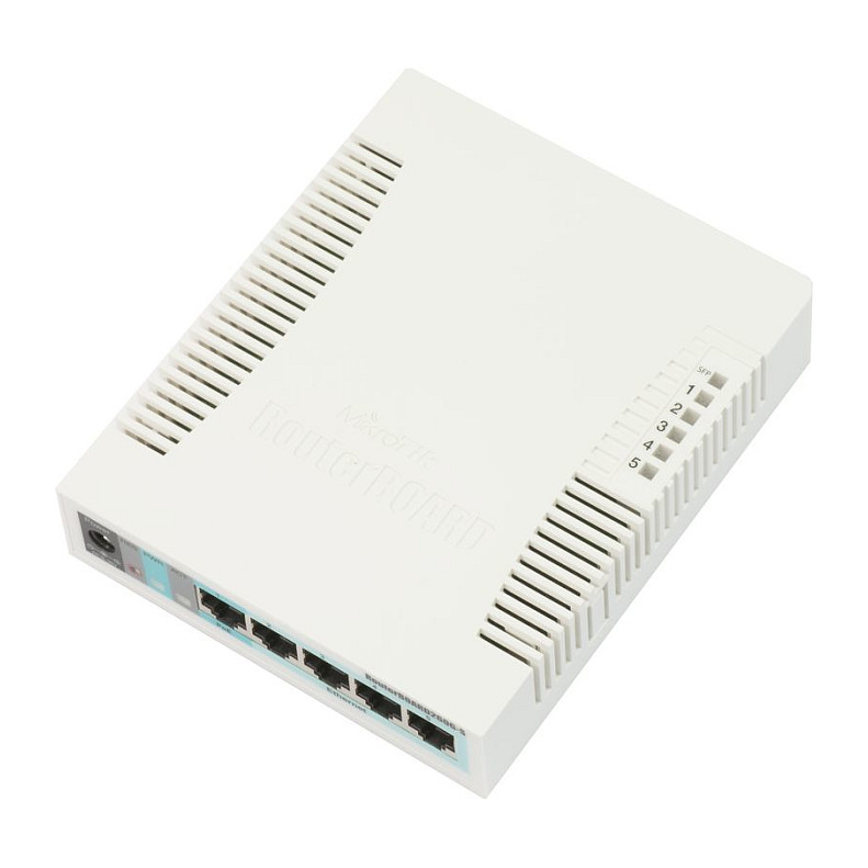 Mikrotik Cloud Smart Switch CSS106-5G-1S (RB260GS) 5-port Gigabit smart preklopnik sa SFP cage, SwOS, plastično kućište, PSU-1