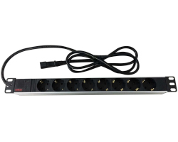 Roline strujna priključnica 19", 8×Schuko, IEC3200 C14(M) UPS priključak kabela, 2.0m, aluminium-1