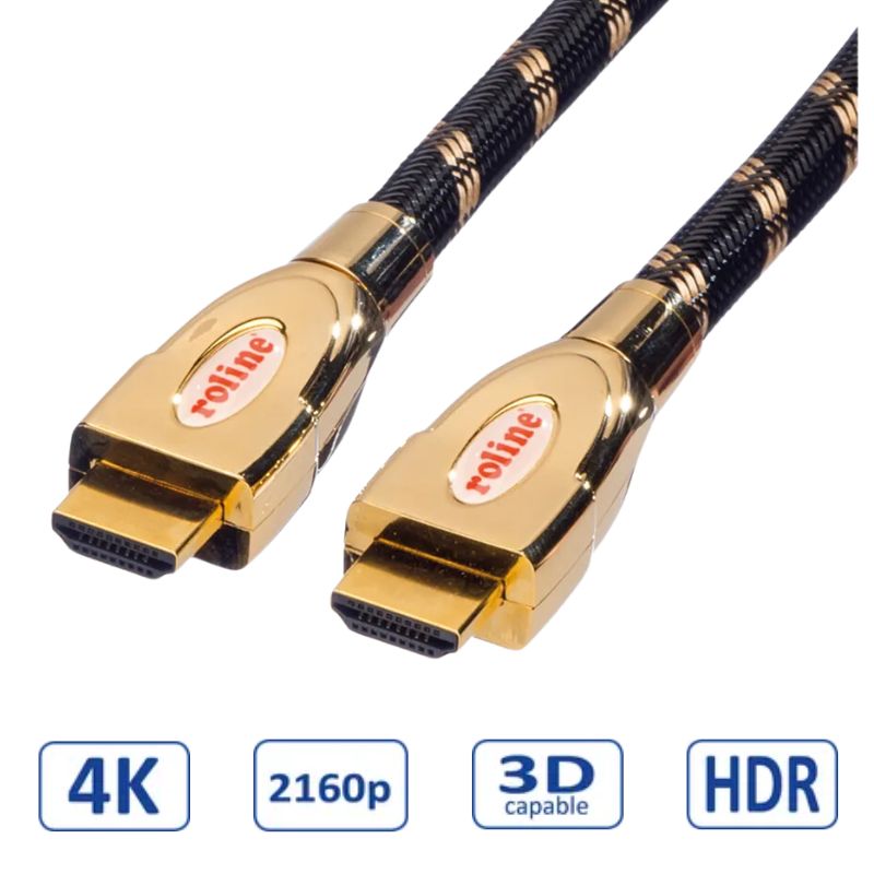 Roline GOLD HDMI Ultra HD kabel sa mrežom, M/M, 3.0m-0