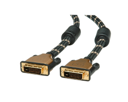Roline GOLD DVI kabel, DVI-D (24+1) Dual Link, M/M, 1.0m crno/zlatni-1