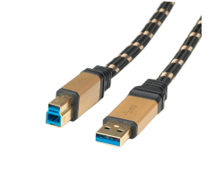 Roline GOLD USB3.0 kabel TIP A/B M/M, 3.0m crno/zlatni-1
