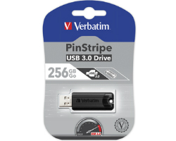 USB Stick VERBATIM PinStripe 256GB USB3.2 Gen1 (crni)