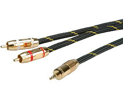 Roline GOLD Audio kabel 3.5mm Stereo - 2× Cinch (RCA), M/M, 2.5m-1