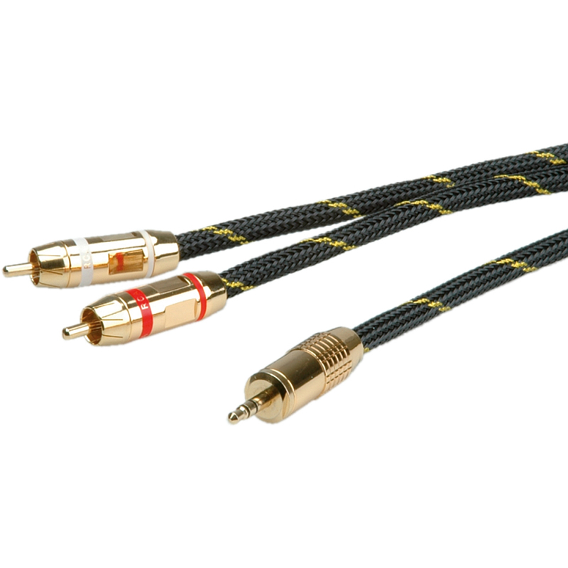 Roline GOLD Audio kabel 3.5mm Stereo - 2× Cinch (RCA), M/M, 2.5m-0