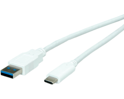 Roline VALUE USB3.0 kabel, A-C, M/M, 0.5m bijeli