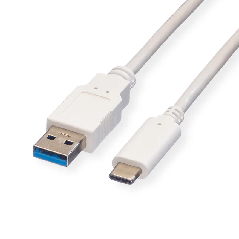 Roline VALUE USB3.0 kabel, A-C, M/M, 0.5m bijeli-0