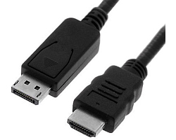 Roline VALUE DisplayPort kabel v1.1, DP - HDMI (HDTV), M/M, 2.0m crni-1