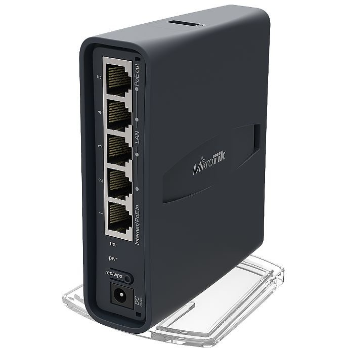 Mikrotik RB952Ui-5ac2nD-TC, hAP ac lite tower, 650MHz CPU, 64MB RAM, 5xLAN, 2.4Ghz 802.11b/g/n/ 5Ghz 802.11ac, USB, PSU, RouterOS L4-6