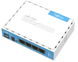 Mikrotik RB941-2nD, hAP Lite, 650MHz CPU, 32MB RAM, 4×LAN, 2.4Ghz 802.11b/g/n, integrirana antena, RouterOS L4, klasično kućište, PSU-0