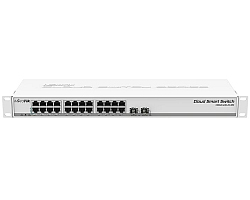 Mikrotik Cloud Smart Switch CSS326-24G-2S+RM, 24 × Gigabit Ethernet ports, 2×SFP+ cages, 1U rackmount kućište, PSU-0