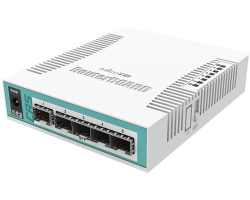 Cloud Router Switch MIKROTIK CRS106-1C-5S (400MHz CPU, 128MB RAM, 1×Combo port, 5×SFP cages)