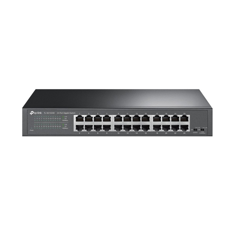 TP-Link 24-port Gigabit preklopnik (Switch), 24×10/100/1000M RJ45 ports, 13" Desktop/Rack, metalno kućište-13