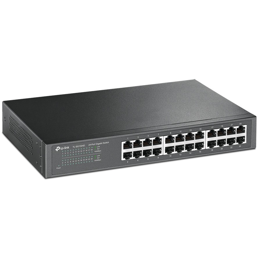 TP-Link 24-port Gigabit preklopnik (Switch), 24×10/100/1000M RJ45 ports, 13" Desktop/Rack, metalno kućište-10
