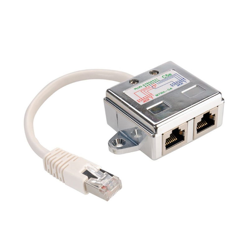 Roline VALUE Y (T) adapter Cat.5e/Class D, 1×RJ45 - 2×RJ45, M/F, STP, srebrni-1