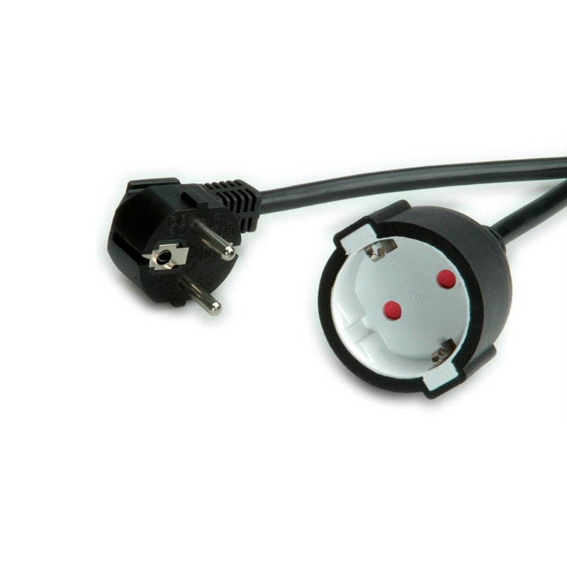 Roline VALUE naponski produžni kabel, schuko utičnica, 5.0m crni-2