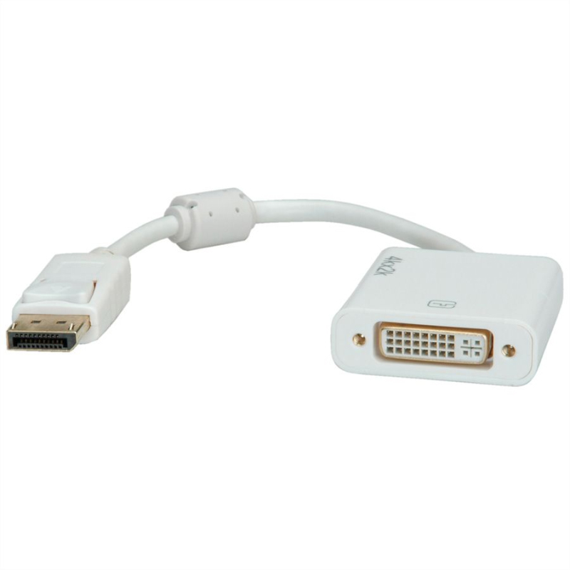 Roline adapter/kabel DisplayPort - DVI-D (24+1), M/F, 4K30, aktivni, 0.15m-1