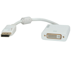 Roline adapter/kabel DisplayPort - DVI-D (24+1), M/F, 4K30, aktivni, 0.15m-0