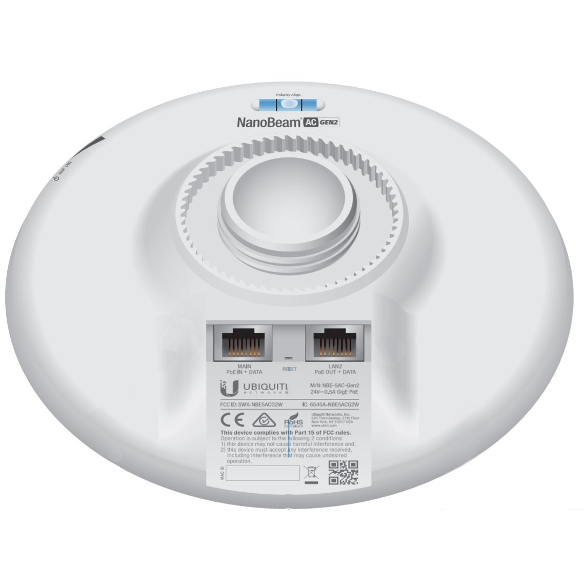 Uređaj za bežičnu mrežu UBIQUITI airMax NanoBeam 5ac Gen2 5GHz 19dBi-10