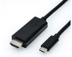 Roline USB-C - HDMI kabel, M/M, 1.0m crni