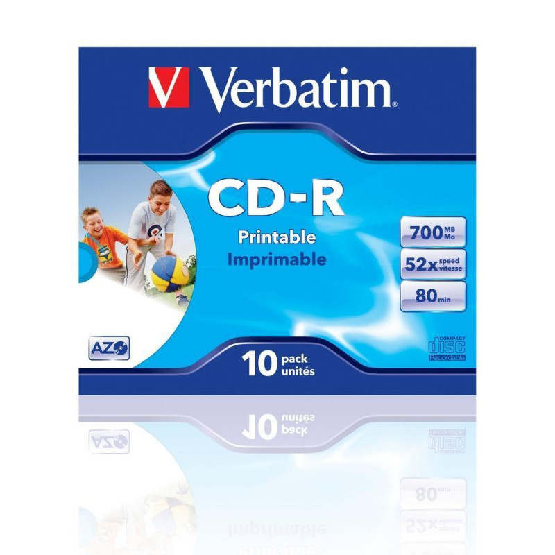 CD-R VERBATIM DataLife+ Wide PRINTABLE 700MB 52× (Pakiranje 10 kom., Jewel Case)-0