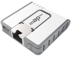 Mikrotik RBmAPL-2nD, mAP lite, 650Mhz CPU, 64MB RAM, 1×LAN, built-in Dual Chain 2.4Ghz 802.11bgn sa integriranim antenama, RouterOS L4, plastično kućište, PSU