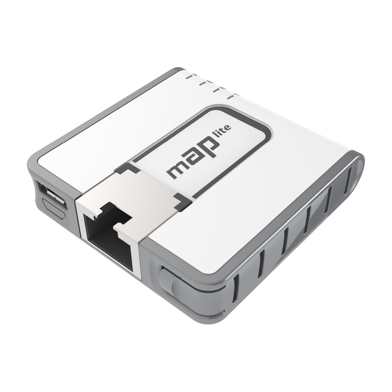 Mikrotik RBmAPL-2nD, mAP lite, 650Mhz CPU, 64MB RAM, 1×LAN, built-in Dual Chain 2.4Ghz 802.11bgn sa integriranim antenama, RouterOS L4, plastično kućište, PSU-1
