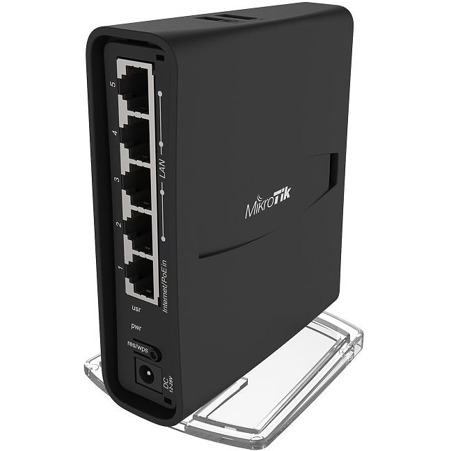 Mikrotik RBD52G-5HacD2HnD-TC, hAP ac2, 716MHz CPU, 128MB RAM, 5×G-LAN, 2.4Ghz/5GHz 802.11b/g/n/an/ac Dual Chain, integrirana antena, USB, RouterOS L4, unutarnje kućište, PSU-5