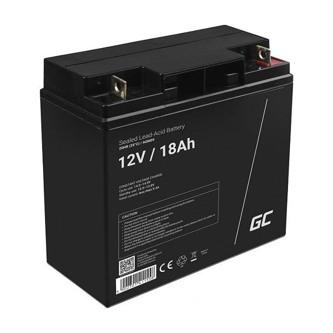 Baterija Green Cell AGM09 (Kapacitet 18Ah, Napon 12V, Tip VRLA AGM, Dimenzije 181×77×167 mm, Težina 5.3 kg)-1