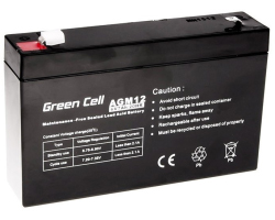 Baterija GREEN CELL (AGM12) AGM 6V/7Ah (Kapacitet 7Ah, Napon 6V, VRLA AGM, Dimenzije 151×35×94(98) mm, Trajnost 5 godina)