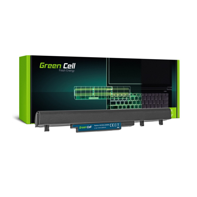 Baterija GREEN CELL (AC53) za Acer TravelMate (2200 mAh, 14.4V, Li-Ion, 12 mjeseci jamstva, Crna)-0