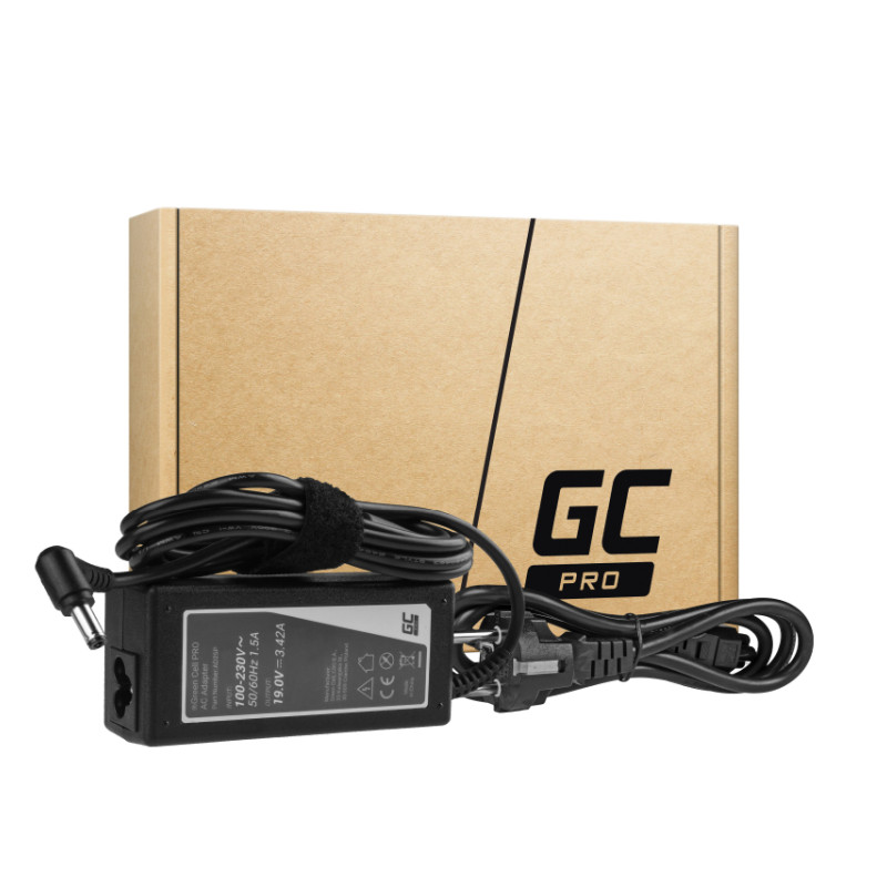 Green Cell PRO (AD25P) AC adapter 65W, 19V/3.42A, 5.5mm-2.5mm-0