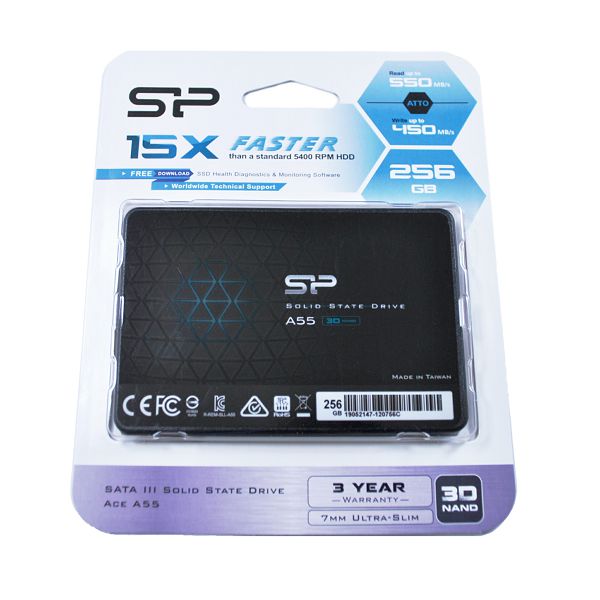 Silicon Power A55 256GB 2.5" SATA3 SSD 3D NAND, R/W: 560/530MB/s-0