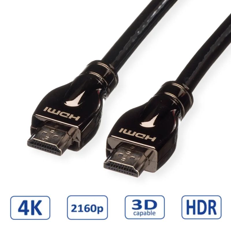 Roline HDMI Ultra HD kabel sa mrežom, M/M, 15m-0