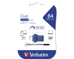 Verbatim USB3.0/USB-C StorenGo Dual 64GB crno-plavi