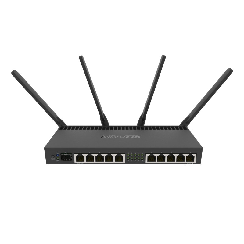 Mikrotik RouterBOARD 4011iGS+5HacQ2HnD, Cortex A15 CPU (4-cores), 1GB RAM, 10×GLAN, 1×SFP+, 2.4Ghz/5Ghz 802.11b/g/n/ac, RouterOS L5, desktop kućište, PSU-12