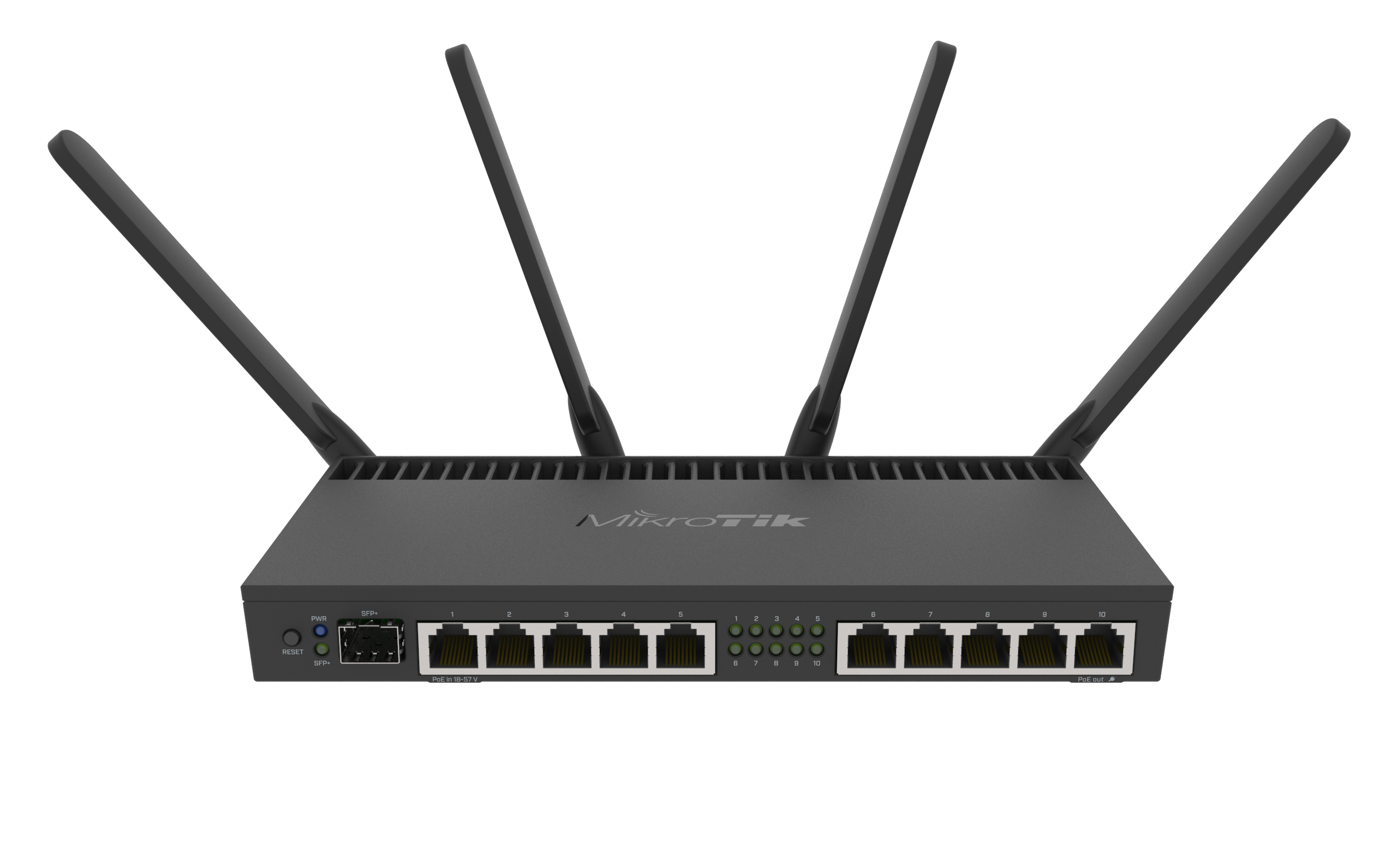 Mikrotik RouterBOARD 4011iGS+5HacQ2HnD, Cortex A15 CPU (4-cores), 1GB RAM, 10×GLAN, 1×SFP+, 2.4Ghz/5Ghz 802.11b/g/n/ac, RouterOS L5, desktop kućište, PSU-0