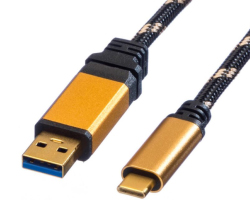 Roline GOLD USB3.1 Gen2 kabel TIP A-C M/M, 1.0m crno/zlatni-1