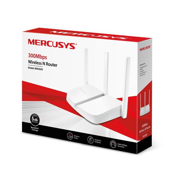 Router MERCUSYS bežični N 300Mbps (2.4GHz), 802.11n/g/b, 1×WAN, 3×LAN, 3×fiksna antena-4