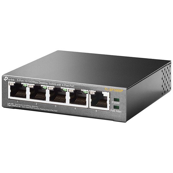 TP-Link 5-port Desktop preklopnik (Switch), 5×10/100M RJ45 ports + 4 PoE ports, metalno kućište (58W)-1