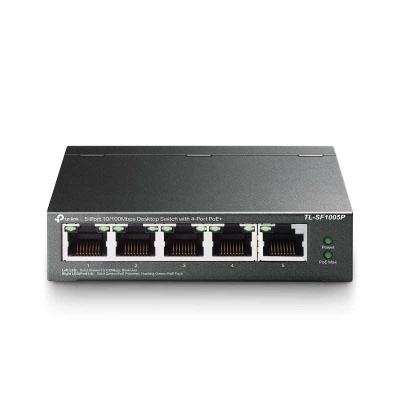 TP-Link 5-port Desktop preklopnik (Switch), 5×10/100M RJ45 ports + 4 PoE ports, metalno kućište (58W)-12