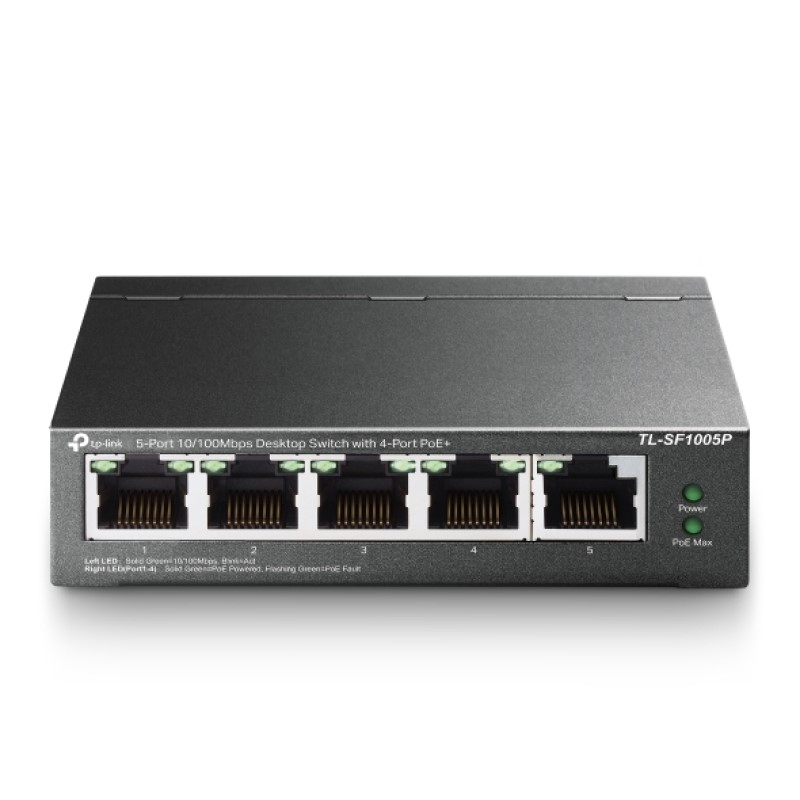 TP-Link 5-port Desktop preklopnik (Switch), 5×10/100M RJ45 ports + 4 PoE ports, metalno kućište (58W)-10
